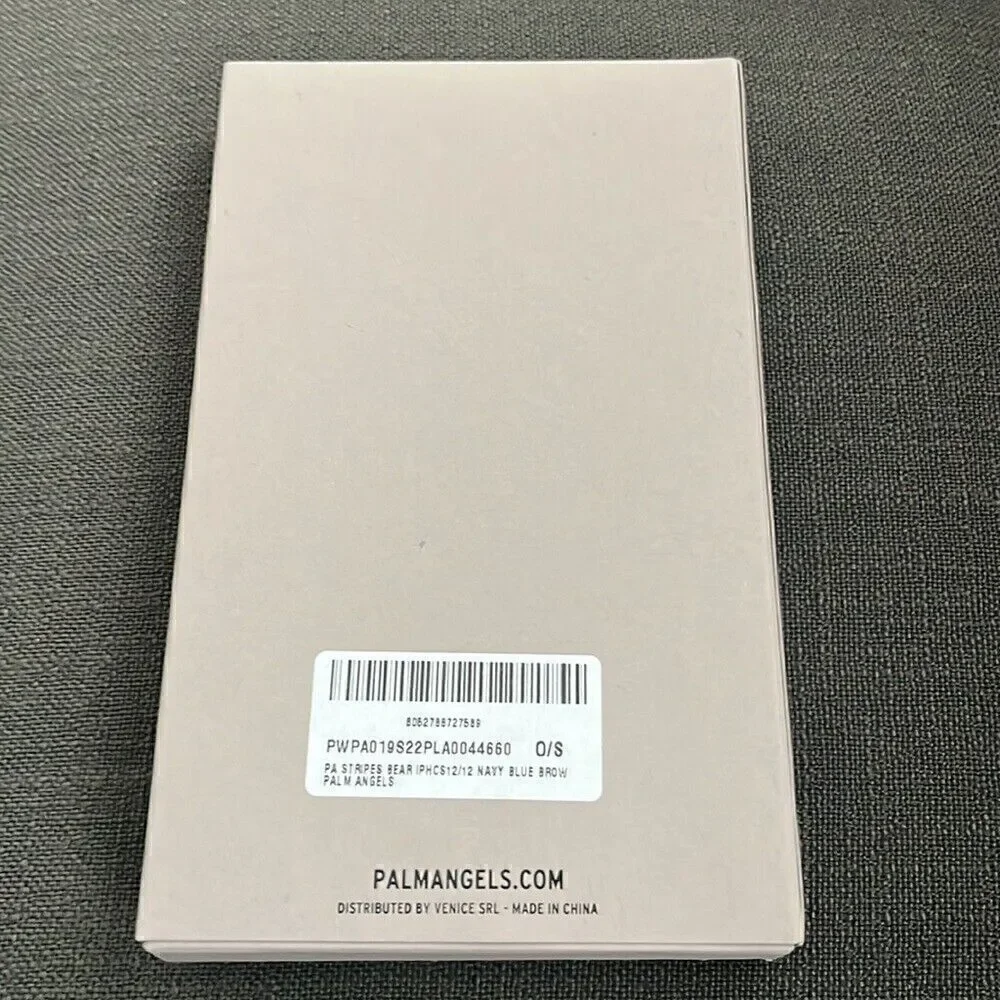 NWT - PALM ANGELS STRIPED BEAR PRINTED IPHONE 12 CASE